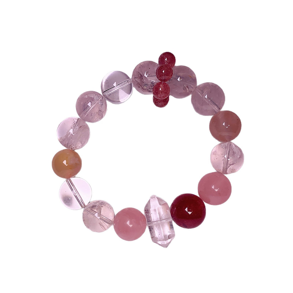 Natural Crystal Bracelet Rose Quartz with Strawberry Quartz White Ace Bracelet Hot-Selling Jewelry Bracelet Crystal Bracelet
