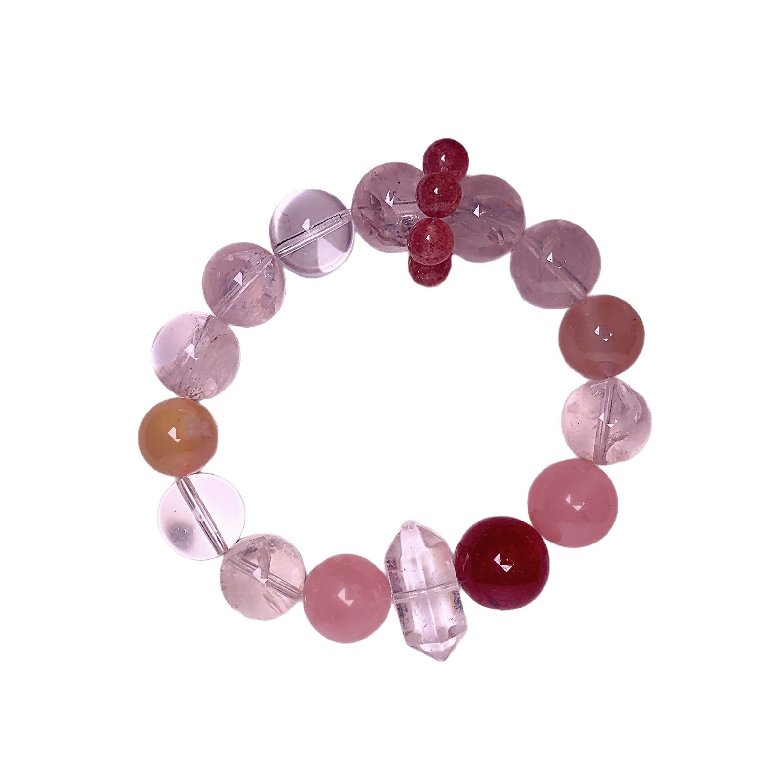 Natural Crystal Bracelet Rose Quartz with Strawberry Quartz White Ace Bracelet Hot-Selling Jewelry Bracelet Crystal Bracelet