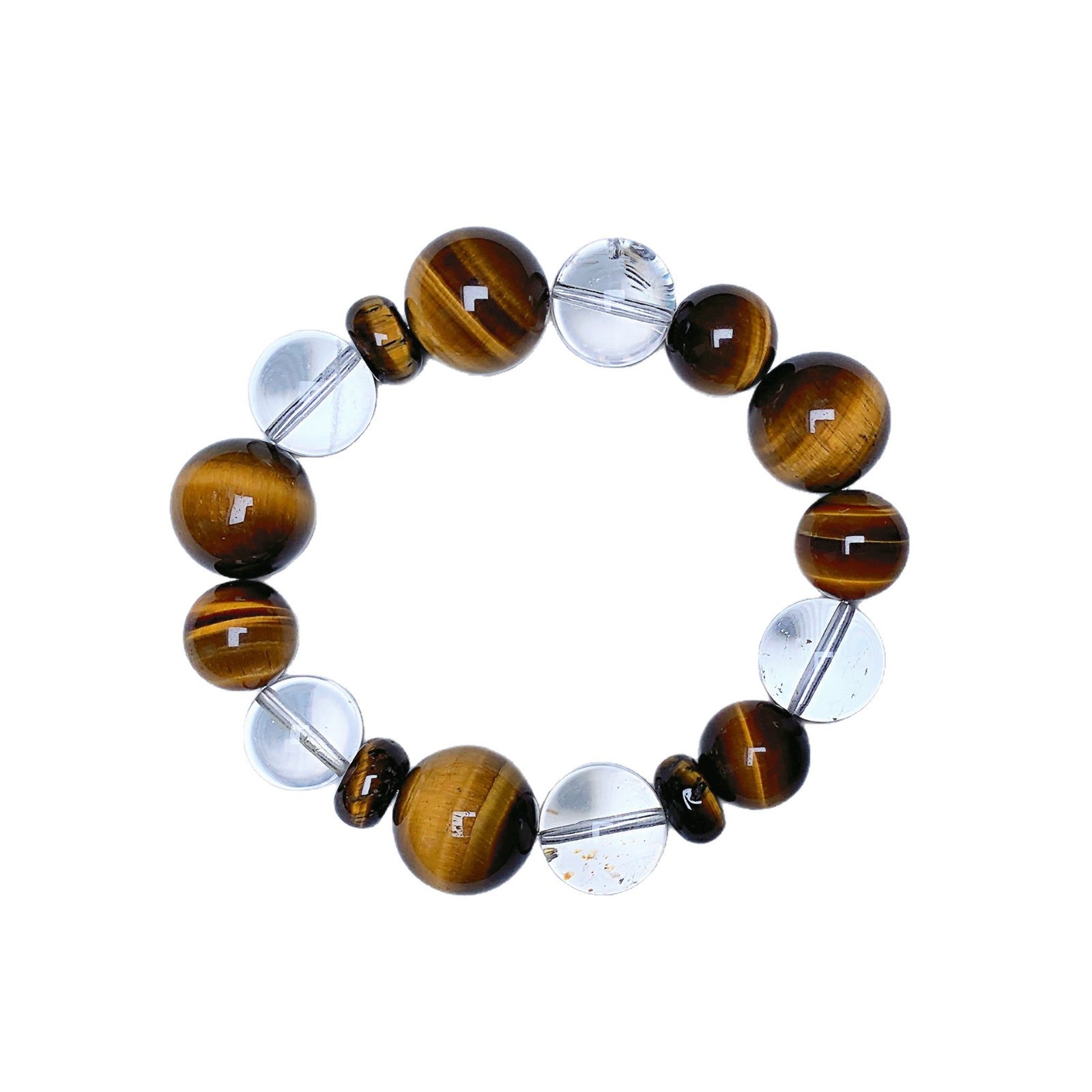 Natural Yellow Tiger Eye White Crystal Bracelet diy Original design exquisite crystal single loop bracelet wholesale holiday gift
