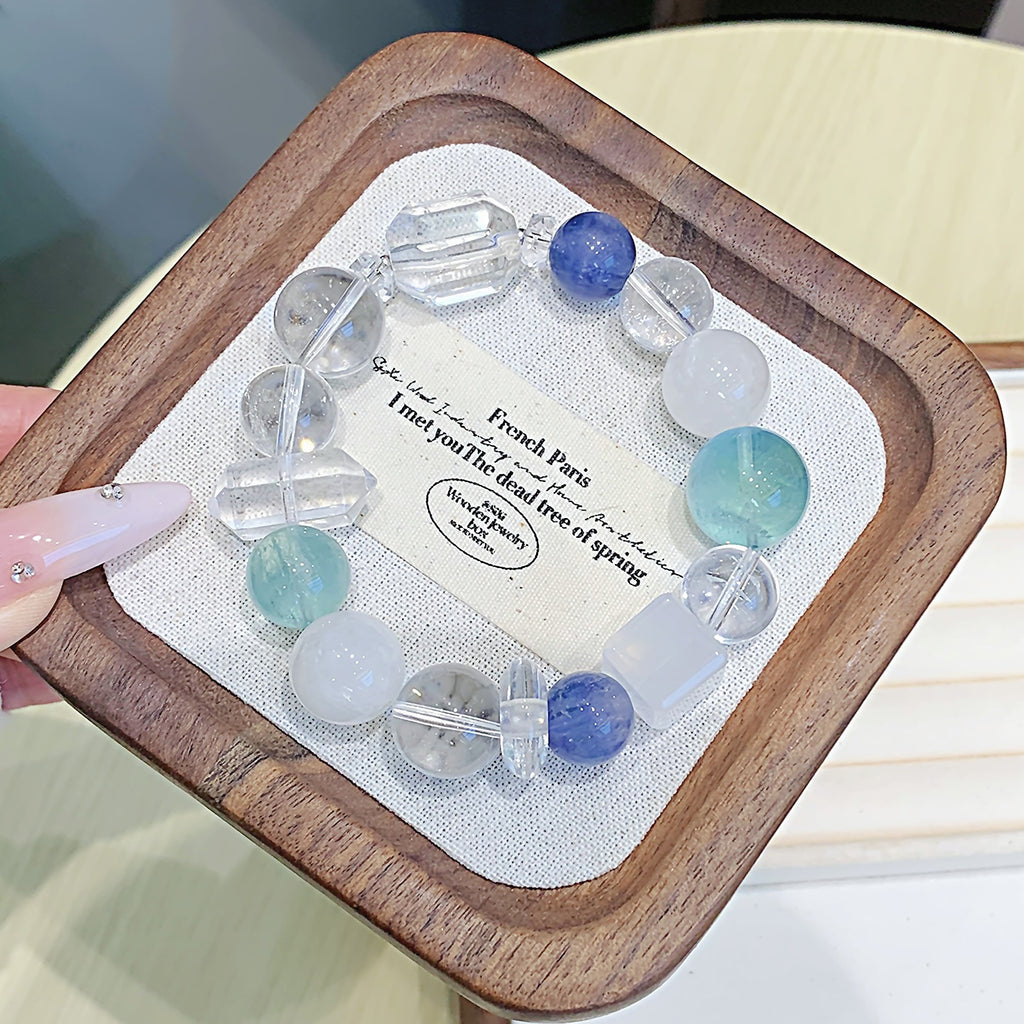 Original White Crystal Bracelet Crystal Bracelet diy Natural Crystal Bracelet Hot-Selling Jewelry Bracelet Light Luxury High-end