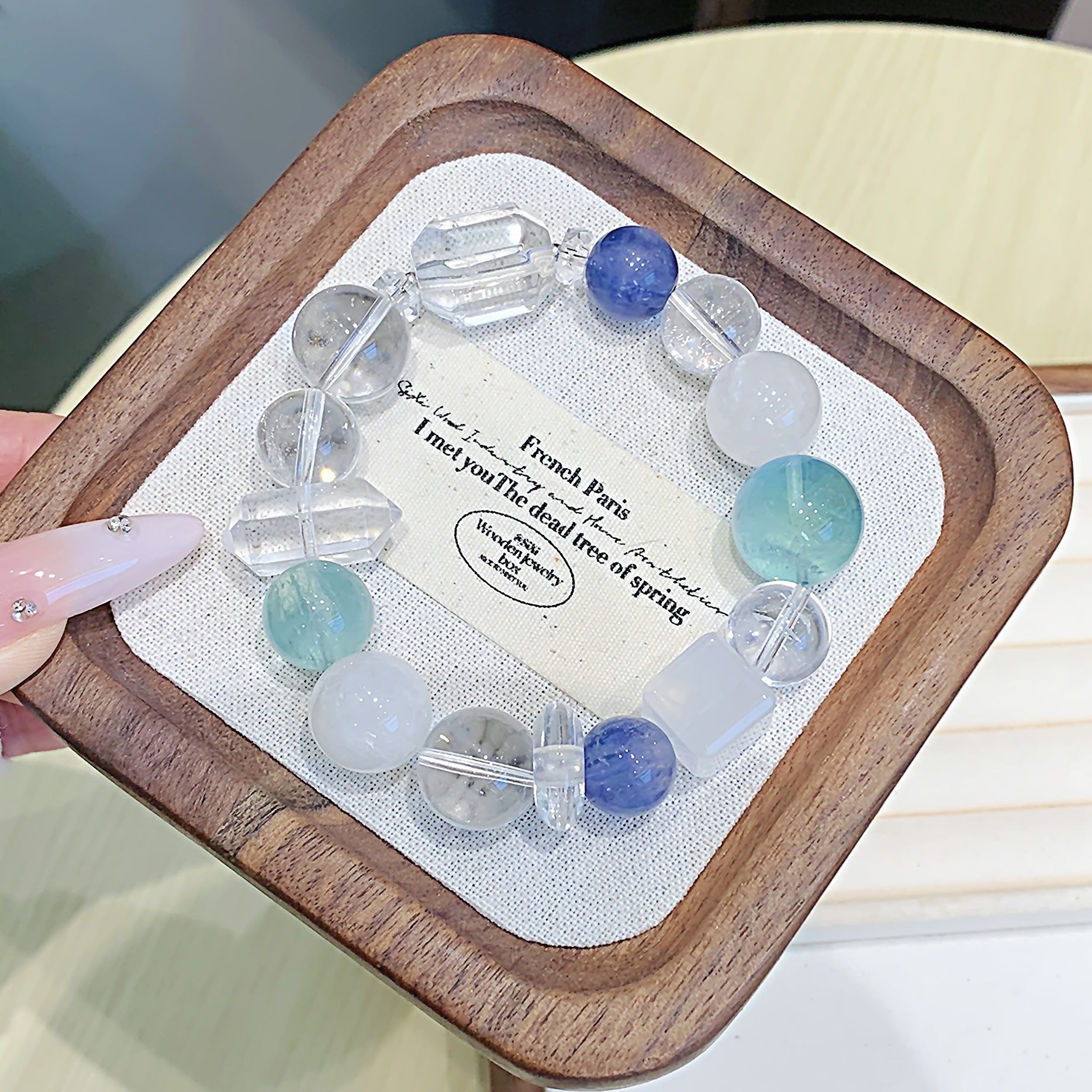 Original White Crystal Bracelet Crystal Bracelet diy Natural Crystal Bracelet Hot-Selling Jewelry Bracelet Light Luxury High-end