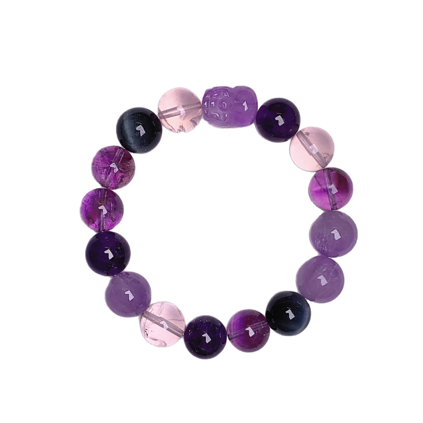 Natural Crystal Bracelet Original Purple Water Uruguay Transparent Purple Jade Crystal Single Circle Bracelet Simple and Versatile Crystal Bracelet