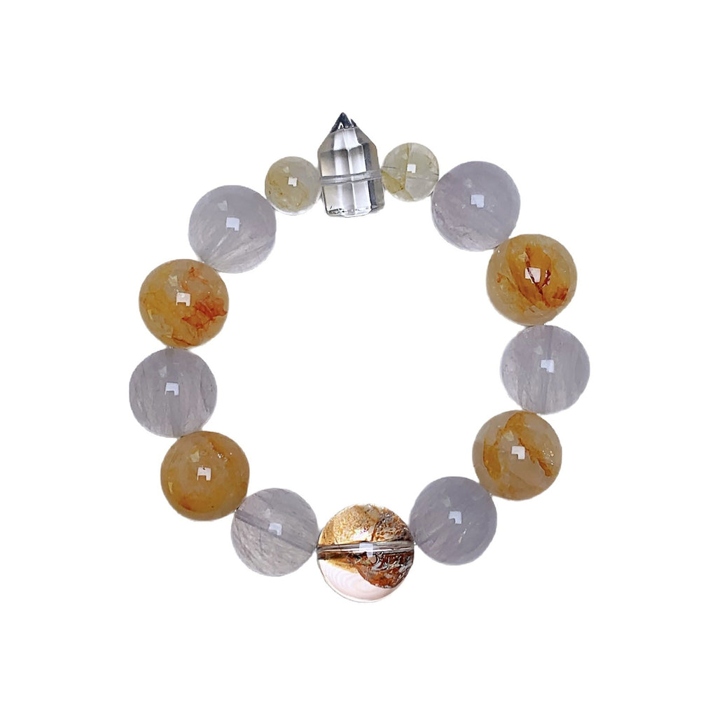 Natural Crystal Bracelet Jewelry Wholesale Original Design Crystal Bracelet with a Sense of Sophistication Yellow Gum Flower Bracelet Crystal