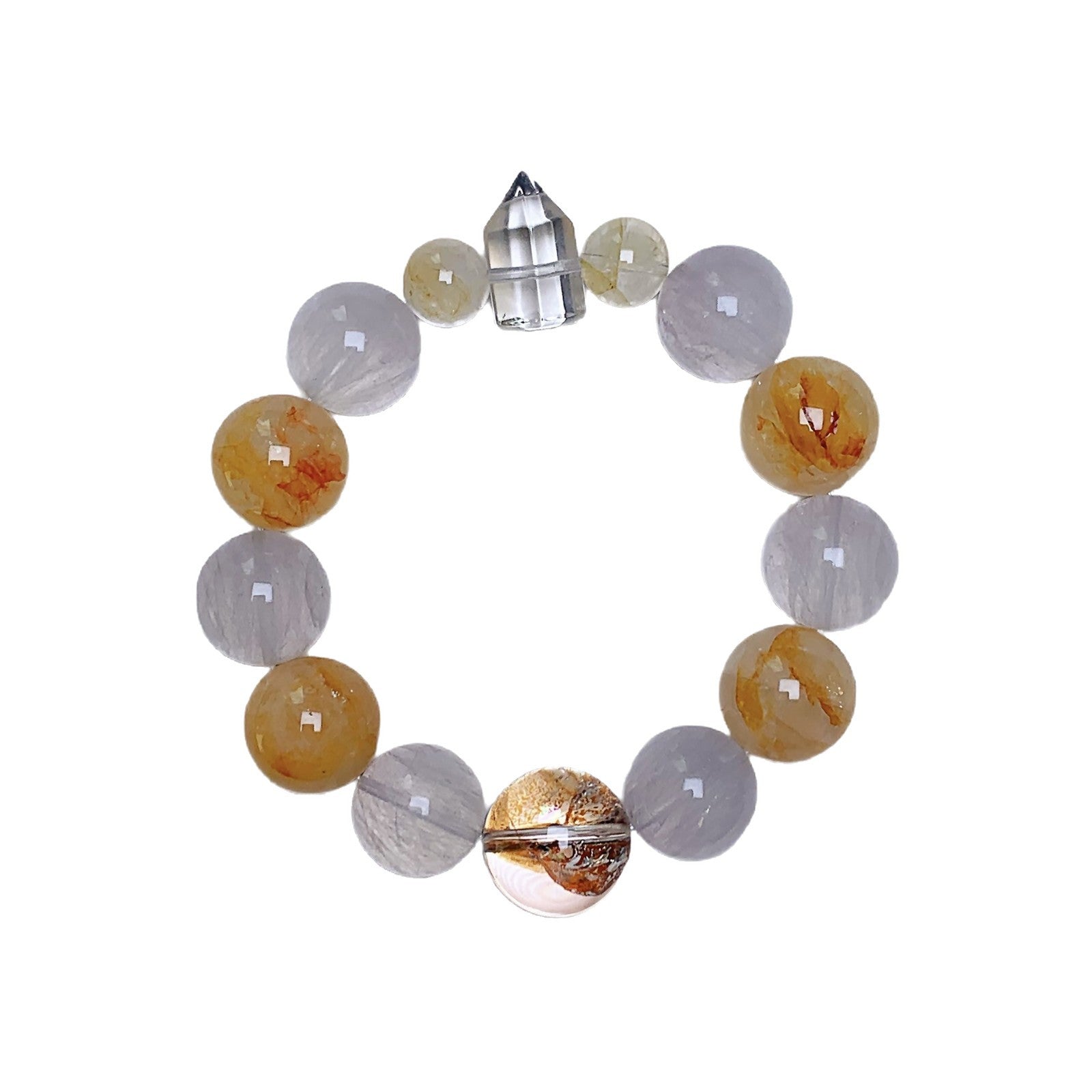 Natural Crystal Bracelet Jewelry Wholesale Original Design Crystal Bracelet with a Sense of Sophistication Yellow Gum Flower Bracelet Crystal