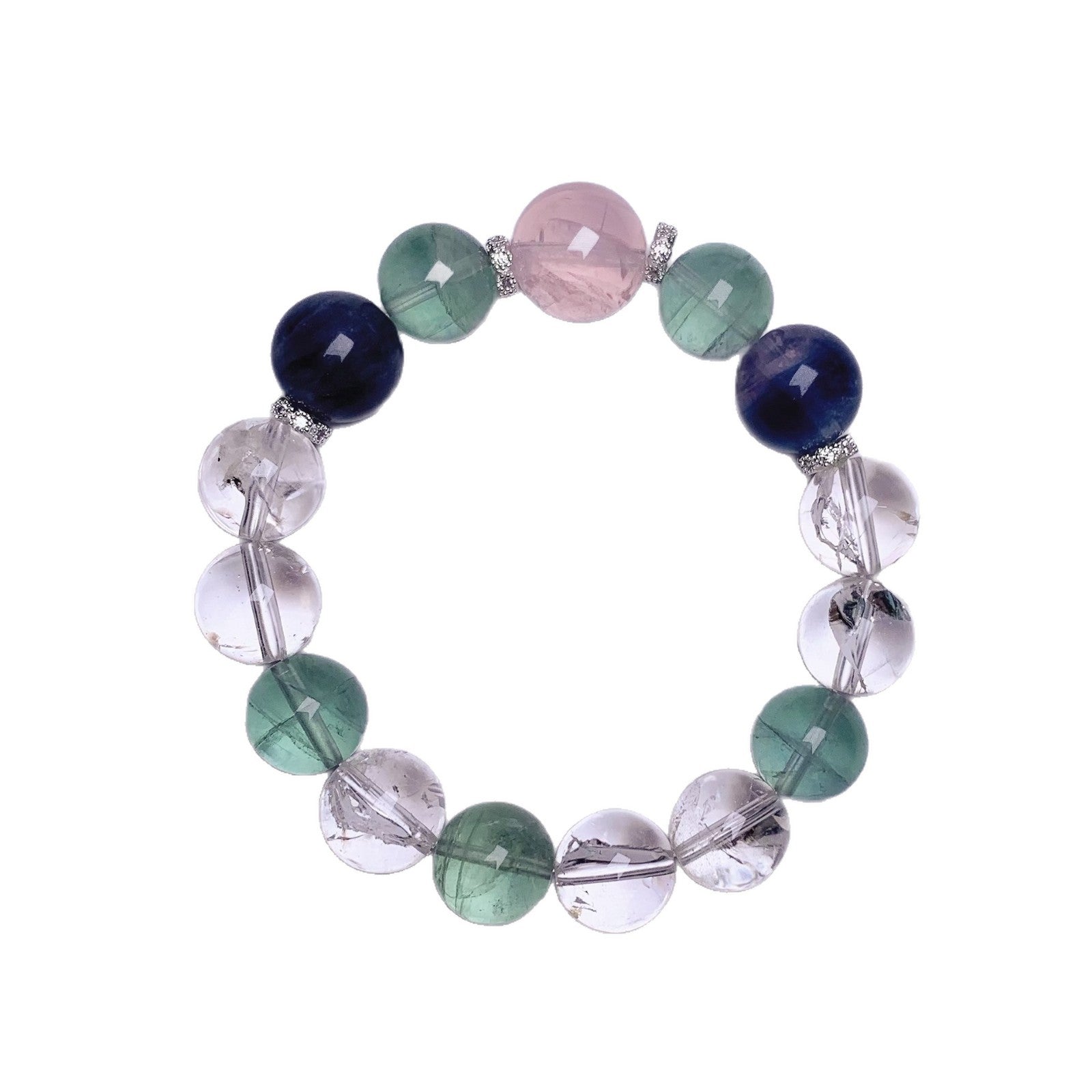 Natural Crystal Bracelet White Crystal Green Fluorite Bracelet Natural Crystal Bracelet Hot-Selling Jewelry Crystal Chain diy