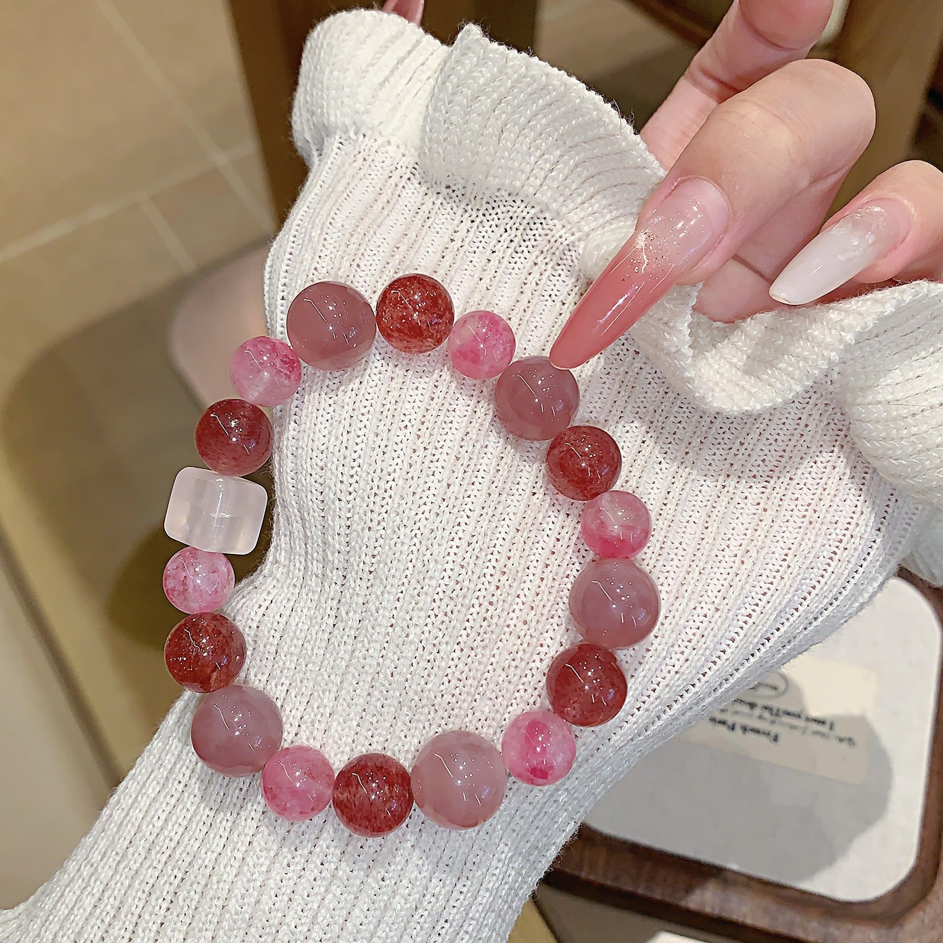 Natural Crystal Bracelet Jewelry diy Natural Crystal Bracelet Hot-Selling Bracelet Jewelry Strawberry Crystal Bracelet