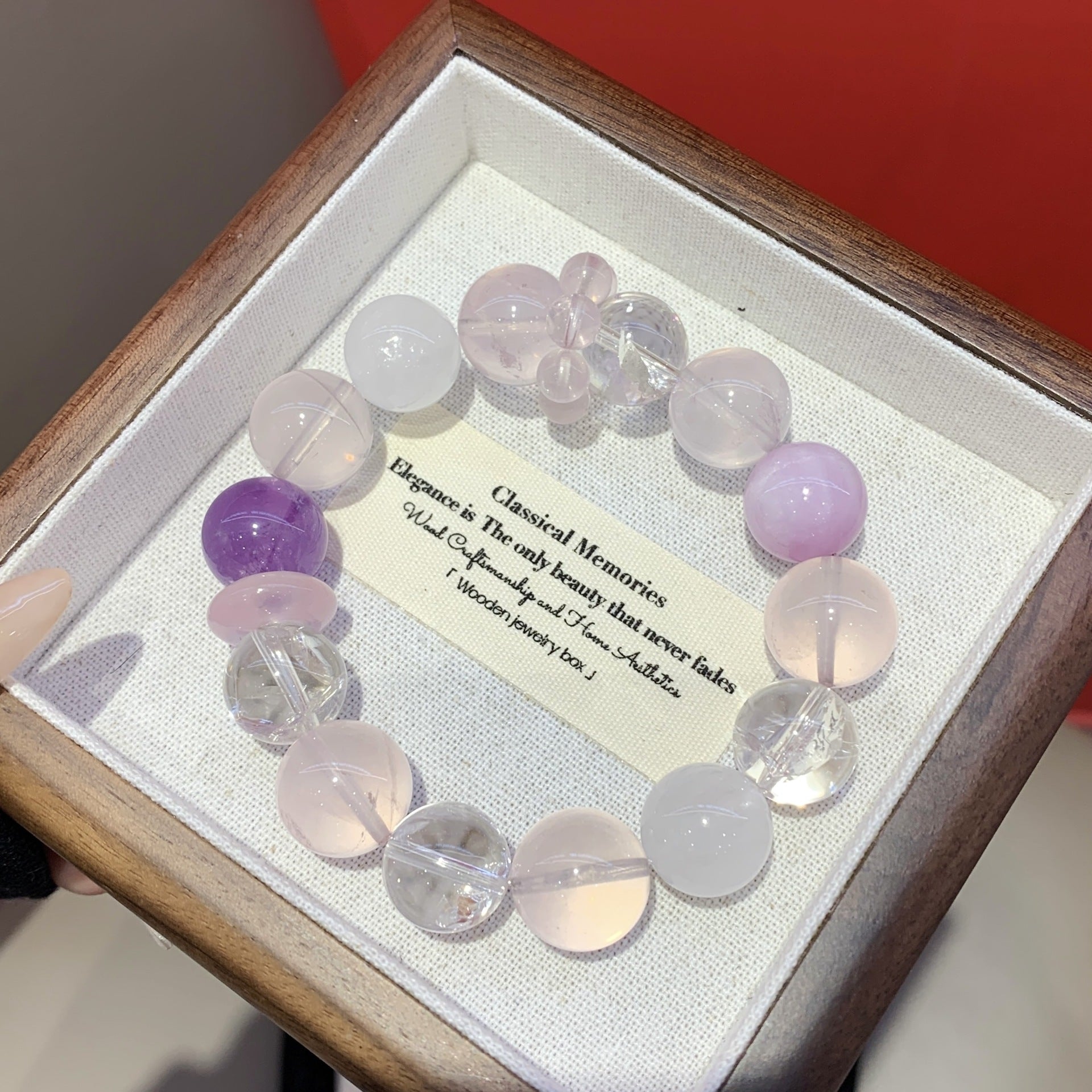 Original Design Natural Crystal Large Particle Multi-Gem Bracelet13mm Large Bead Bracelet Manufacturer Direct Wholesale