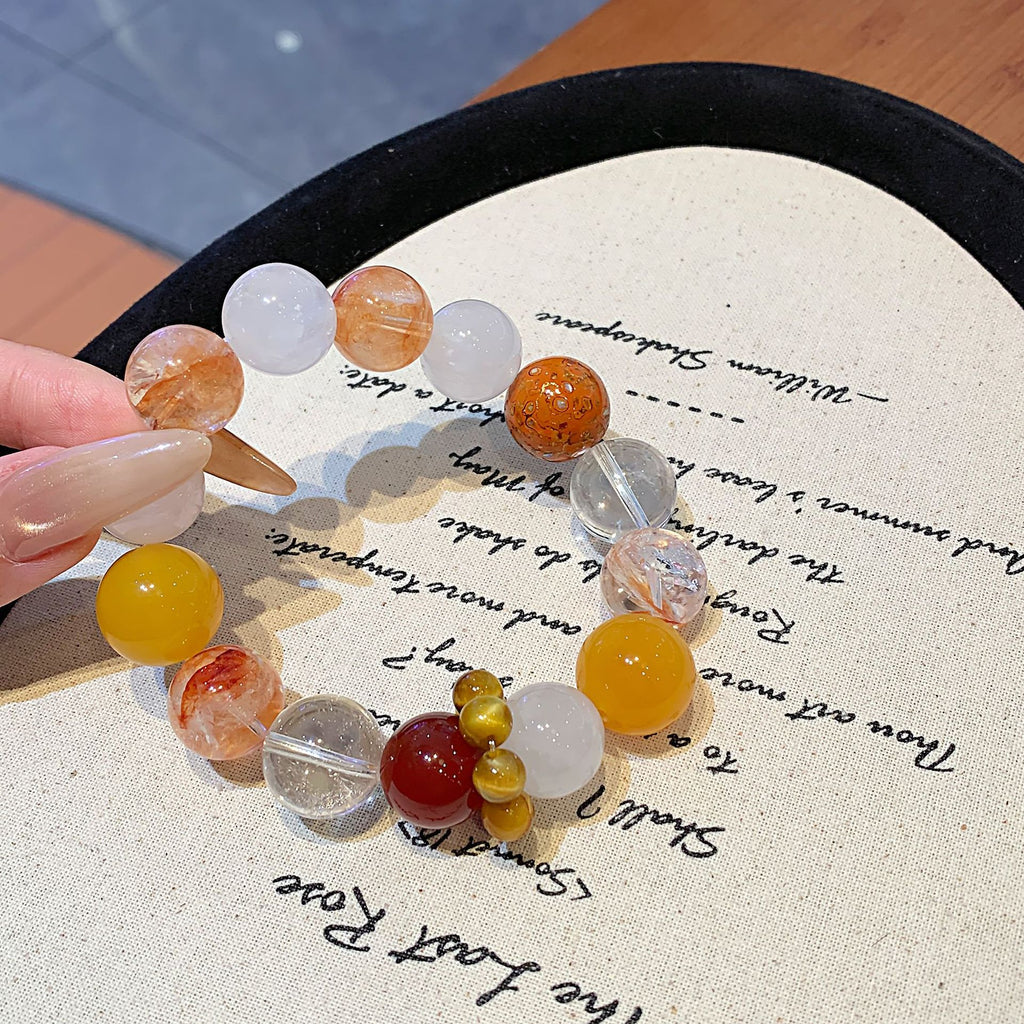 Original Natural Red Gum Flower Bracelet Natural Crystal Bracelet Original Design Jewelry Natural Crystal Bracelet Wholesale