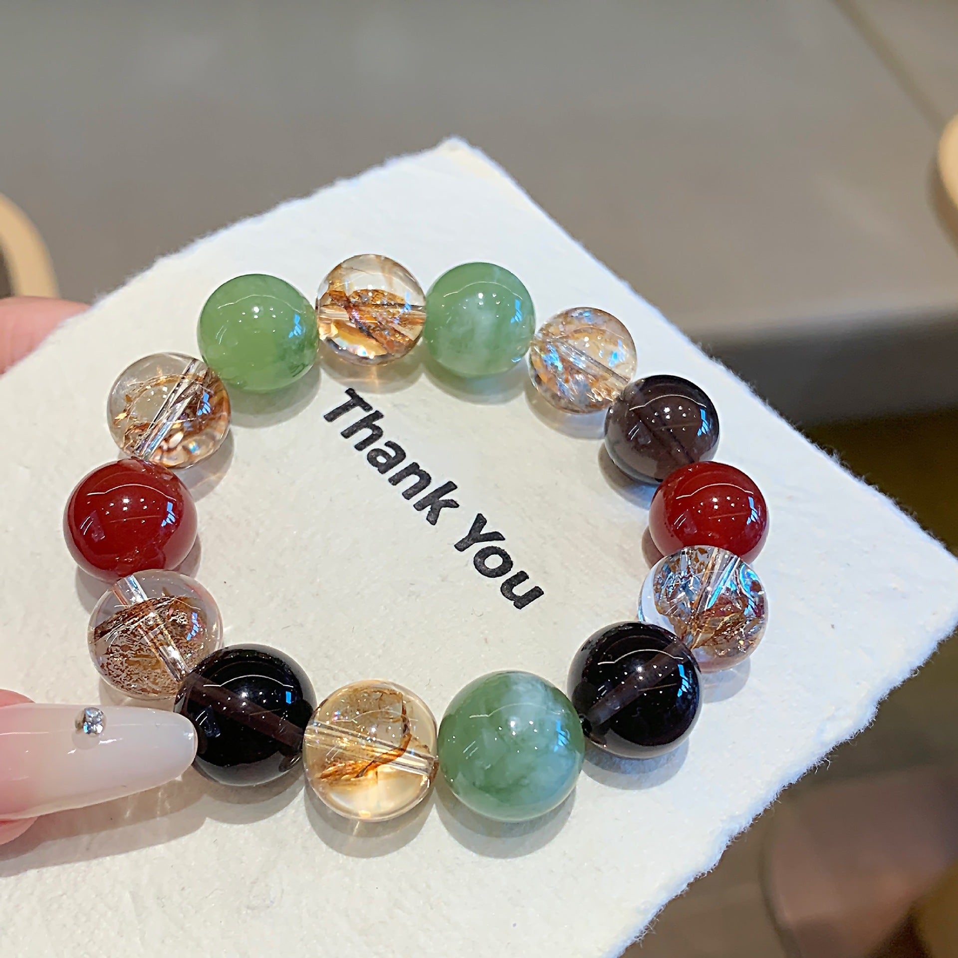 Natural Gold Leaf Explosion Bracelet Autumn New Bracelet Jewelry Gift for Best Friend Gold Foil Explosive Crystal Bracelet