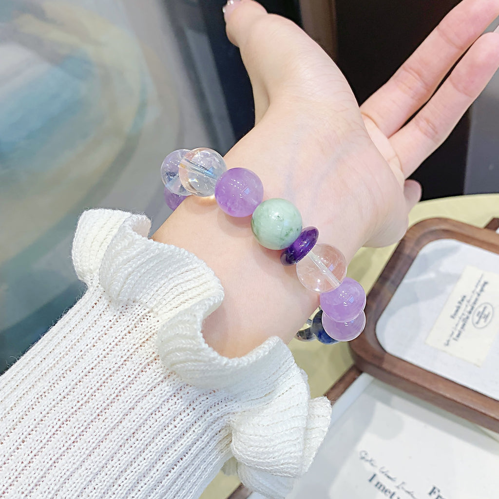 Natural Light Amethyst Bracelet Amethyst DIY Fashion Bracelet Crystal Hand Jewelry Hot-Selling Accessories Wholesale Bracelets