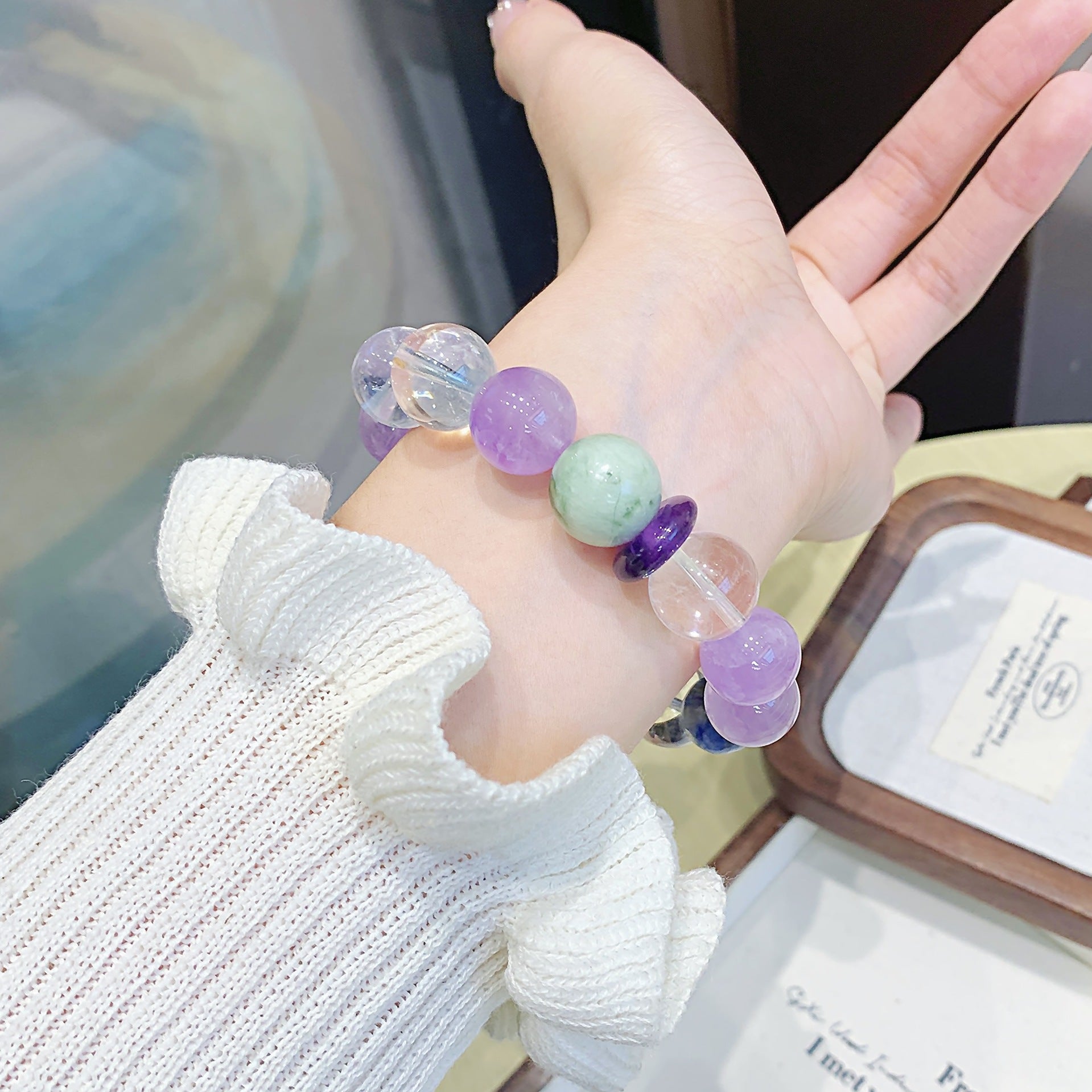 Natural Light Amethyst Bracelet Amethyst DIY Fashion Bracelet Crystal Hand Jewelry Hot-Selling Accessories Wholesale Bracelets