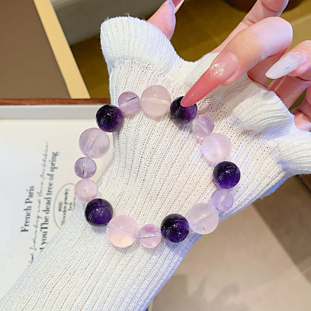 Natural Crystal Bracelet diy Rose Quartz Bracelet Hot-Selling Jewelry Original Design Lucky Bracelet Amethyst Bracelet