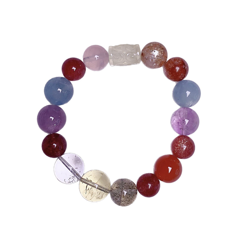 Natural Strawberry Quartz Jewelry Bracelet Original Niche Design Fashion diy Bracelet Natural Multi-Gemstone Crystal Bracelet