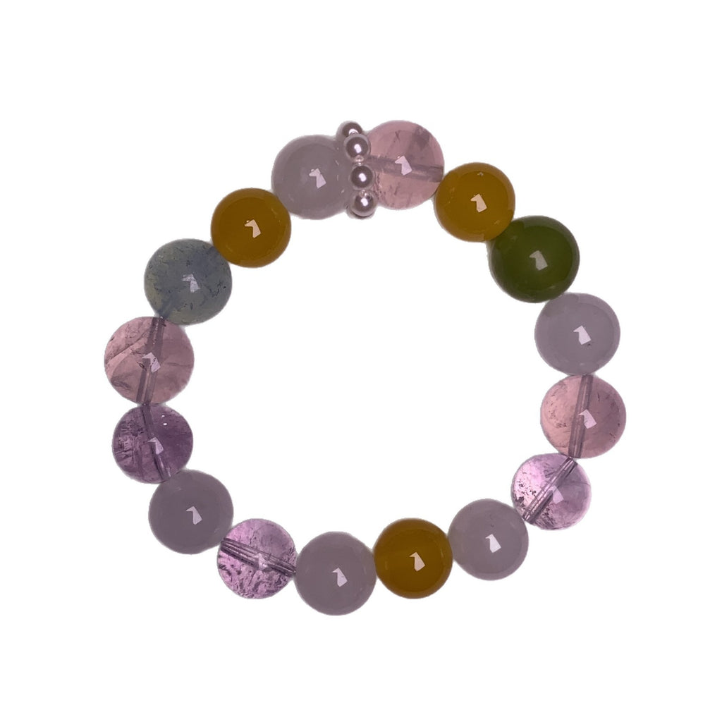Natural Crystal Bracelet Jewelry Cross-border New Jewelry Bracelet Multi-gem Bracelet Natural Pink Crystal Bracelet