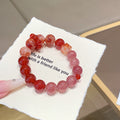 Gradient Crystal Bracelet Jewelry Retro Light Luxury Exquisite Simple Versatile Hand Accessories Red Agate Natural Crystal Bracelet