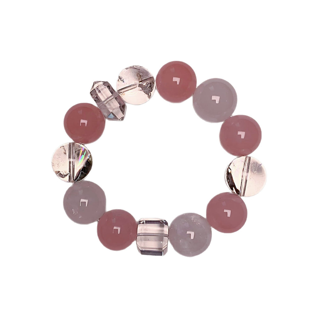 Highly Transparent Natural Rose Quartz Lucky Fortune Bracelet Fashion Versatile Bracelet Xiaohongshu Same Style Original Design Bracelet
