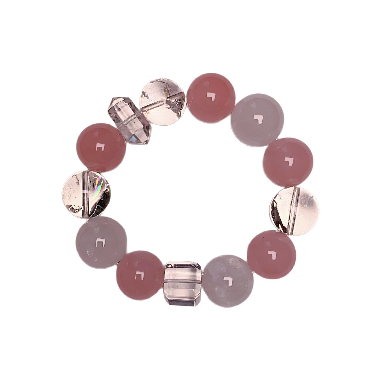 Highly Transparent Natural Rose Quartz Lucky Fortune Bracelet Fashion Versatile Bracelet Xiaohongshu Same Style Original Design Bracelet