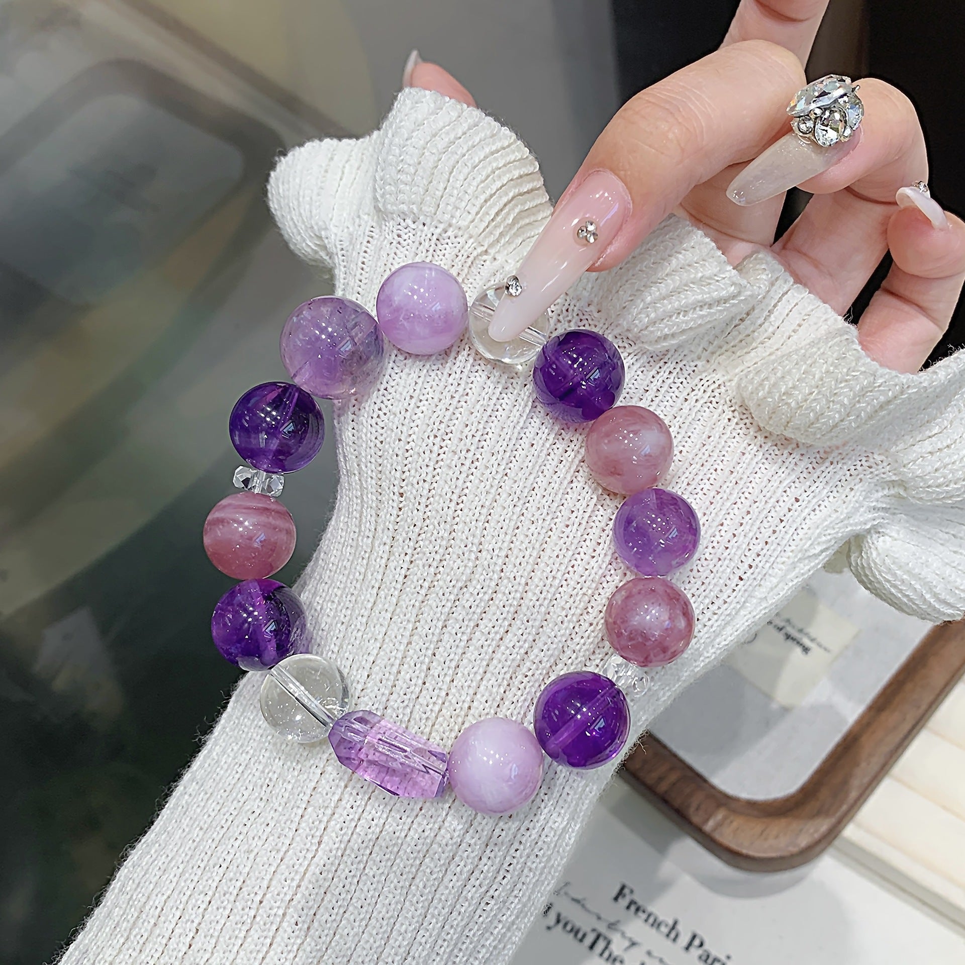 Original Design Crystal Bracelet diy High-end Natural Crystal Bracelet Hot-Selling Hand Jewelry Amethyst Bracelet