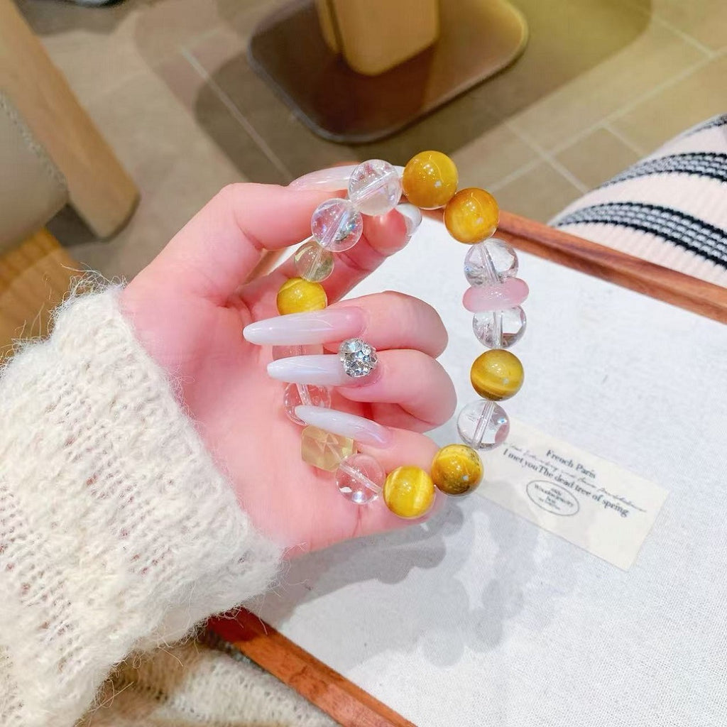 Fortune Tiger Eye Versatile Single Circle Hot-Selling Niche High-End Light Luxury Niche High-End Beaded Women's Bracelet