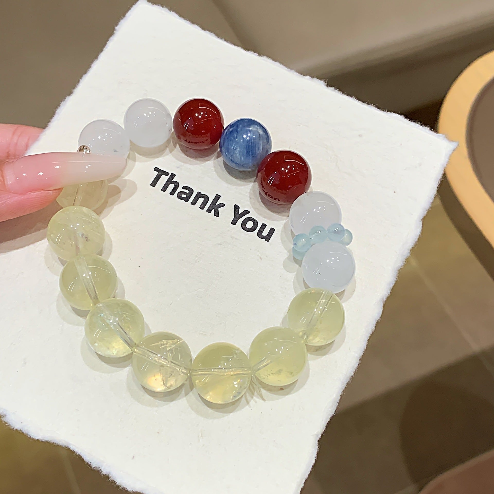 Original Multi-Treasure Natural Lemon Quartz Hand Jewelry String High-end Cool Feeling White Moonlight Bracelet Lemon Quartz Crystal Bracelet