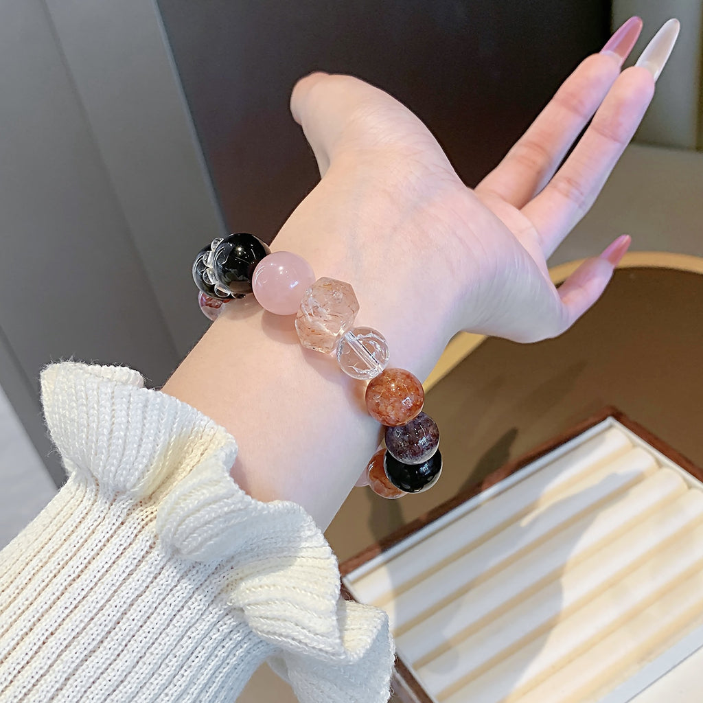 Natural Jewelry Crystal Bracelet Multi-Gemstone Crystal Bracelet Jewelry diy Original design new silver obsidian bracelet