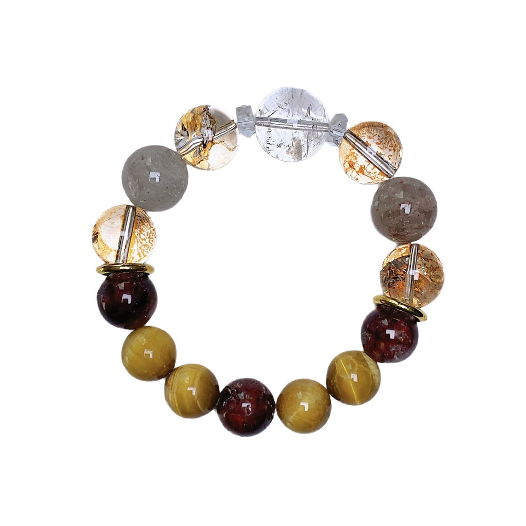 Gold Foil Explosion Series Crystal Hand Jewelry String Fashionable High-End Bracelet Original Design Red Gum Flower Crystal Bracelet