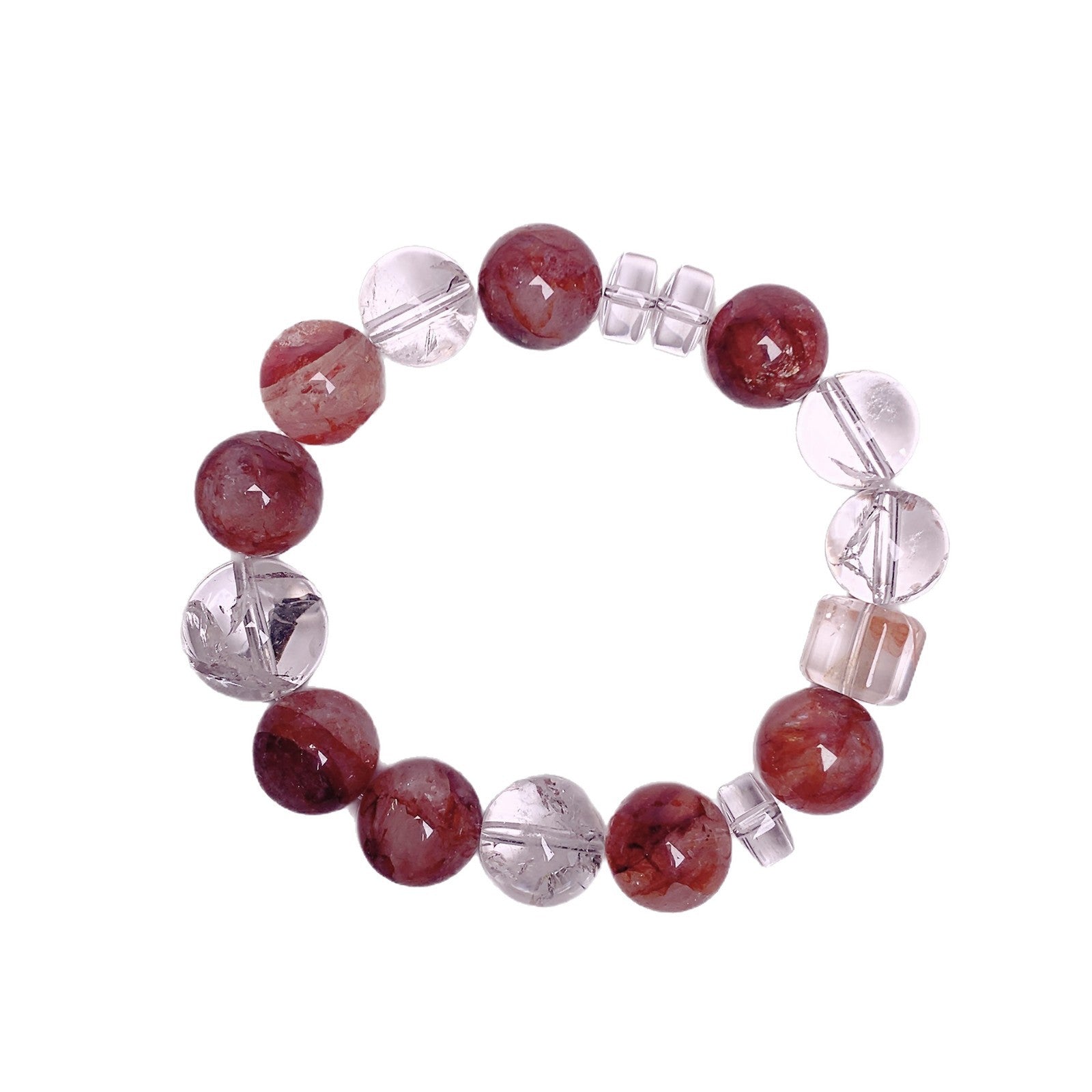 Natural Red Gum Flower Bracelet Paired with White Crystal Tight High-end Fashion Jewelry Chain Red Gum Flower Crystal Bracelet