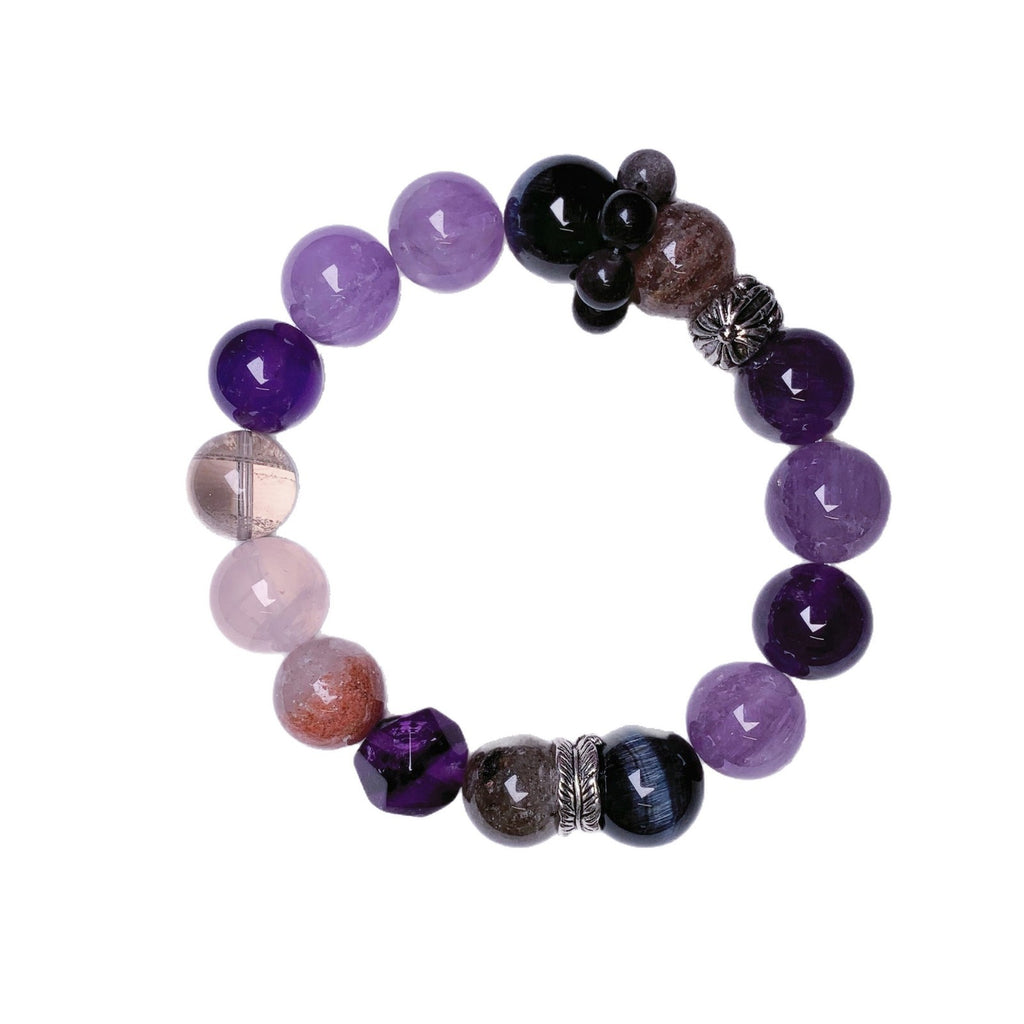 Purple Qi Dong Lai Natural Crystal Bracelet New diy Nine Purple Fire Single Circle Crystal Amethyst Crystal Bracelet
