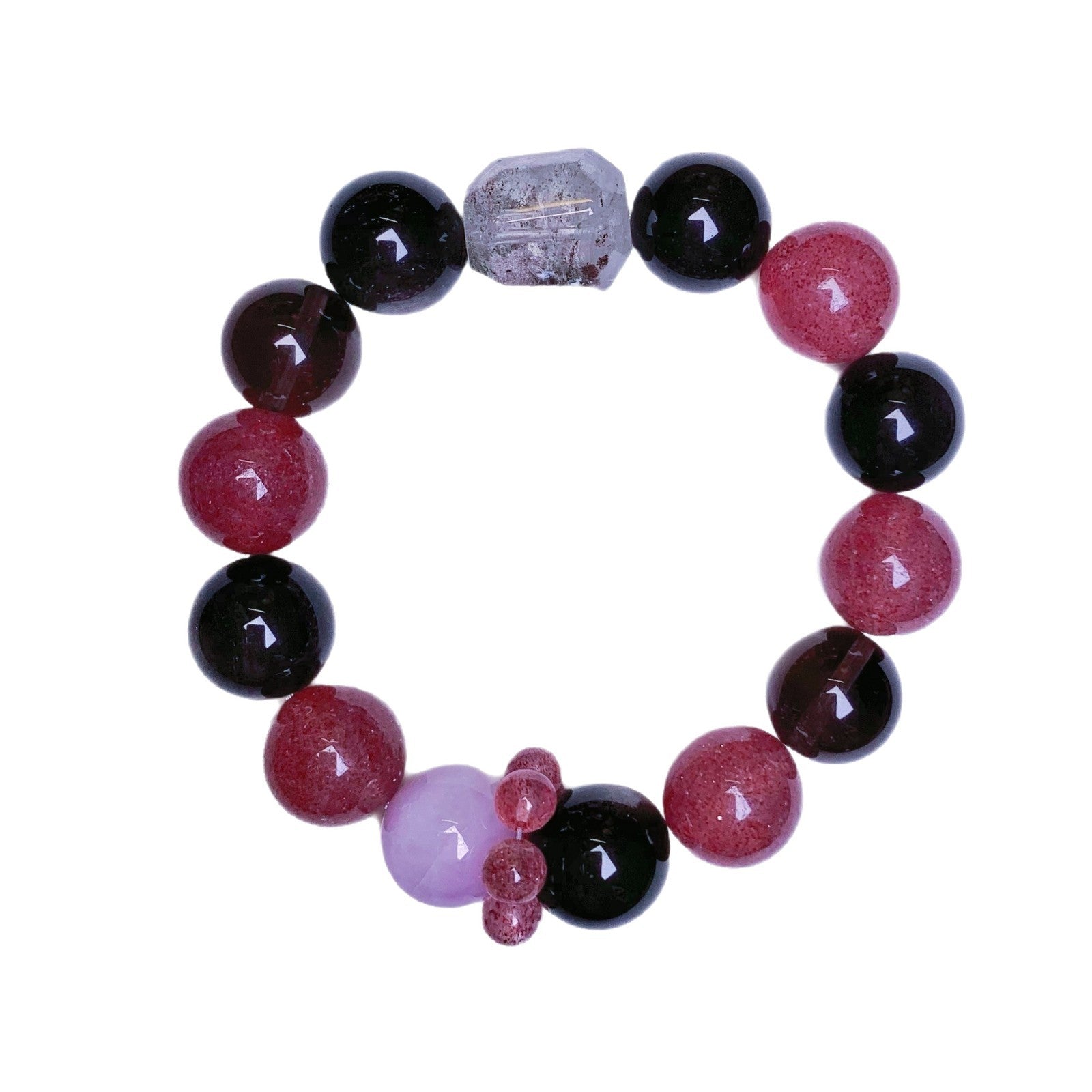 Silver Obsidian Crystal Bracelet Women's Glass Bead Gold Tiger Eye Stone Bracelet New Chinese Style High-Value Versatile Beaded