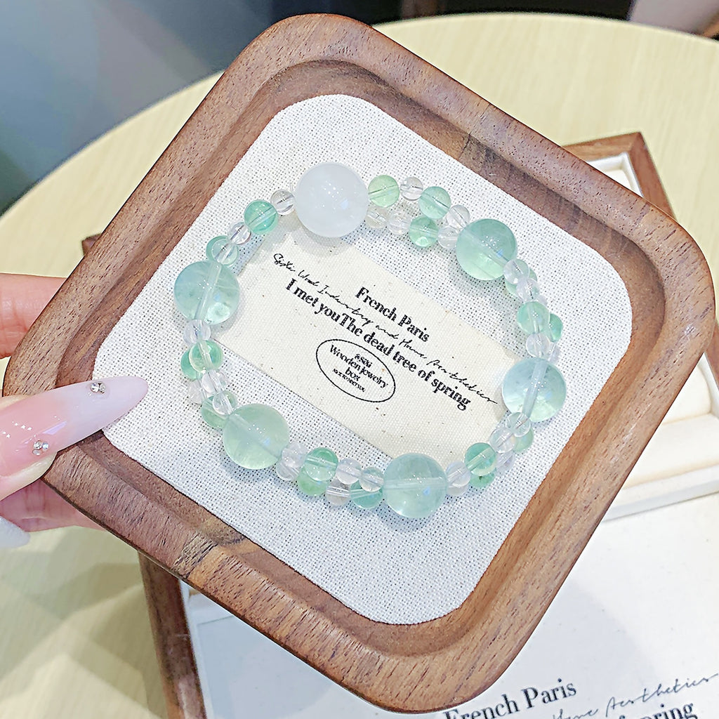 Original Green Fluorite Bracelet Natural Crystal Bracelet diy Natural Crystal Bracelet Jewelry High-end Bracelet for Women