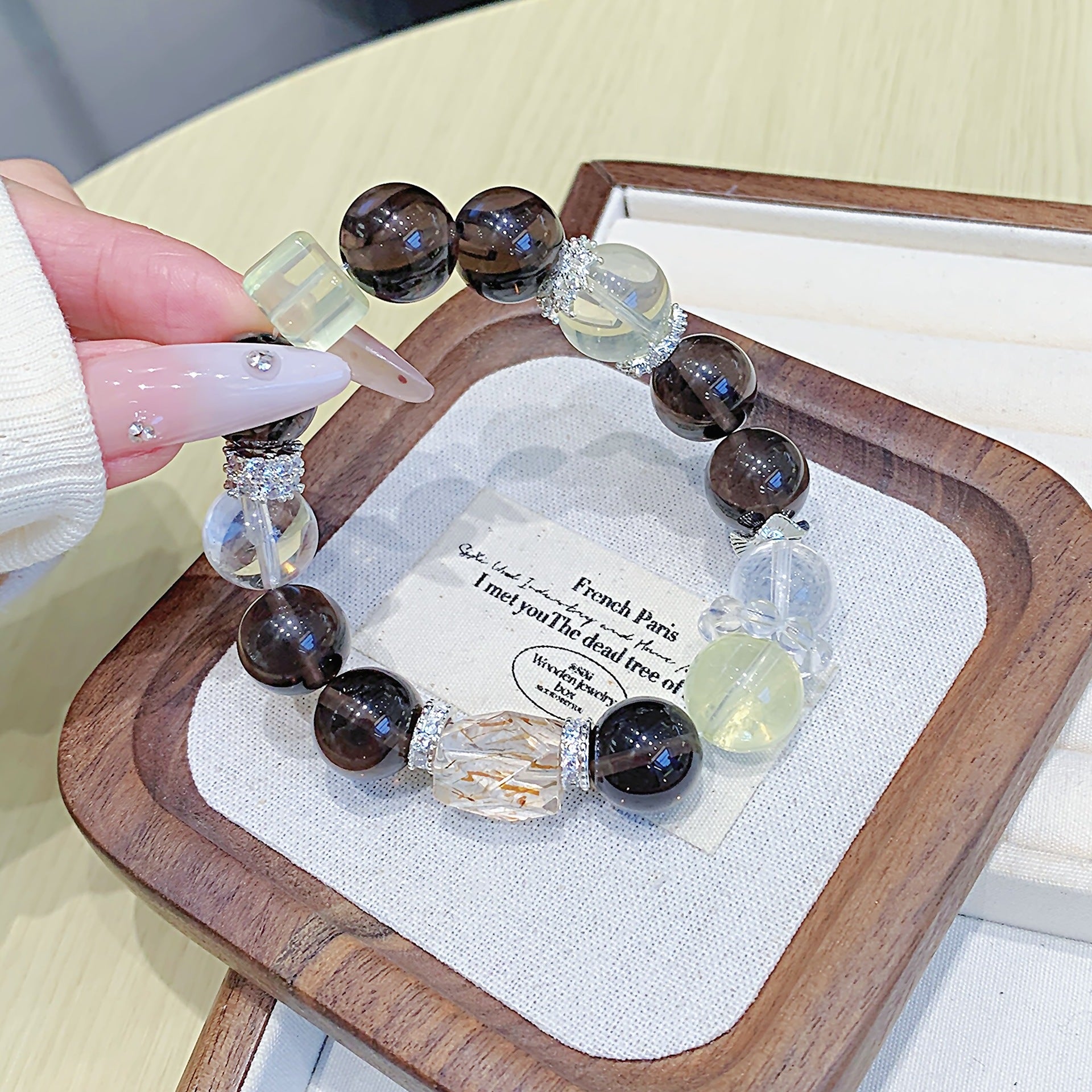 Tea Obsidian Crystal Bracelet diy Artificial Wholesale Natural Crystal Jewelry for Women with a Sense of Sophistication Beads
