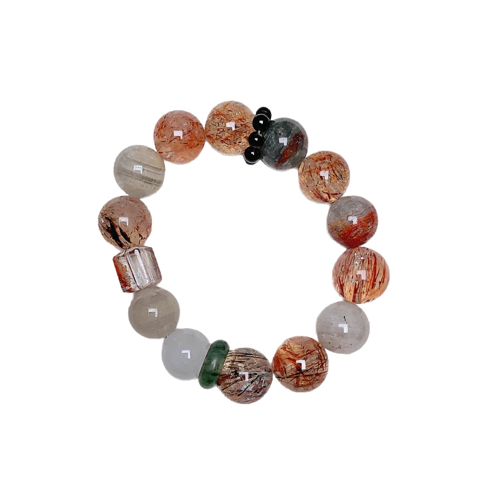 Natural Black Gold Super Seven Bracelet Beaded Jewelry Natural Crystal Bracelet Black Gold Super Seven Crystal Bracelet