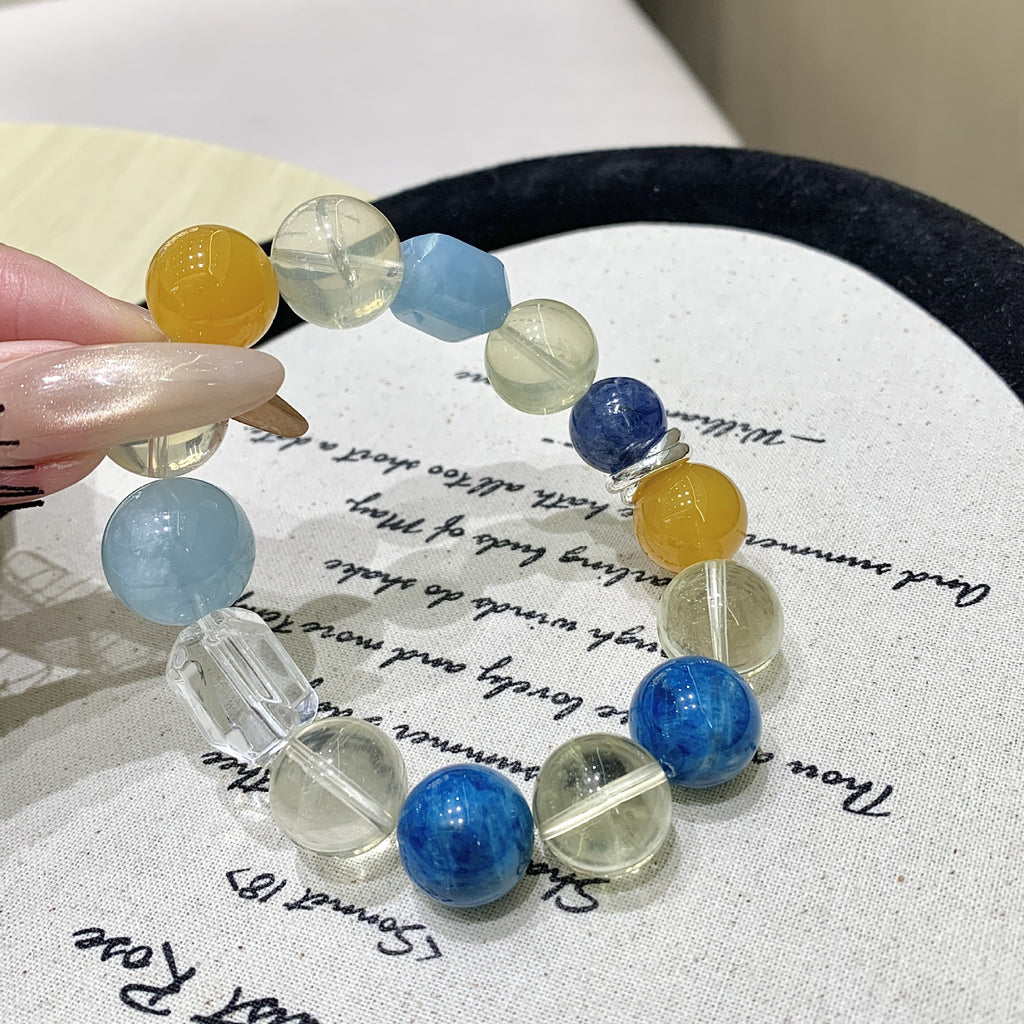 Natural Crystal Bracelet Jewelry Hot-Selling Winter Multi-Gem Bracelet Ornament diy Natural Aquamarine Crystal Bracelet