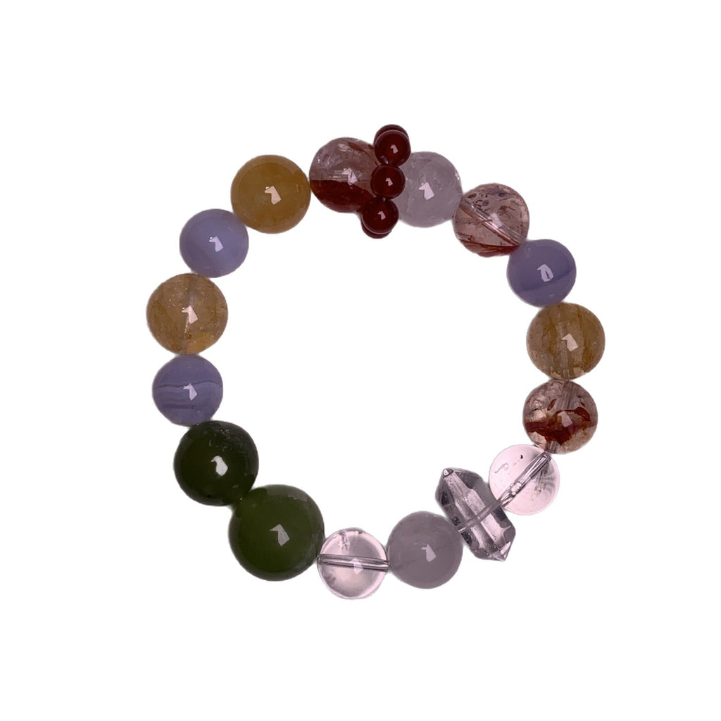 Natural Crystal Bracelet High-End Dopamine Color Series Fashionable Personality Multi-Gemstone Handmade Jewelry