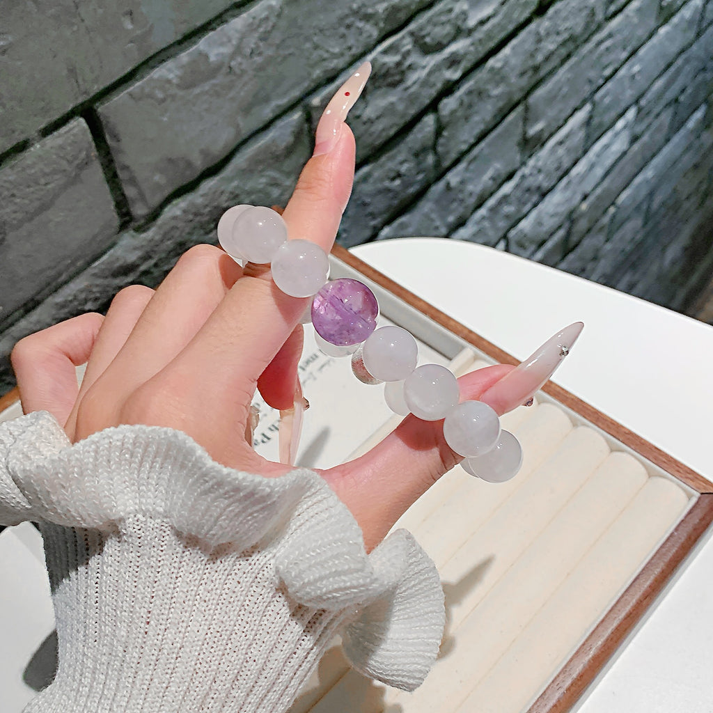 Natural Crystal Bracelet Hot-Selling Jewelry Handmade Beaded Bracelet diy Original Design Bracelet White Ghost Bracelet