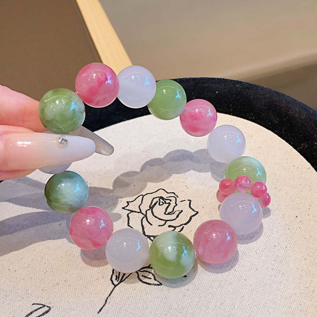 Natural Multi-Gemstone Crystal Bracelet Original Design Single Circle Large Crystal Beaded Bracelet Xiuyu Multi-Gemstone Bracelet