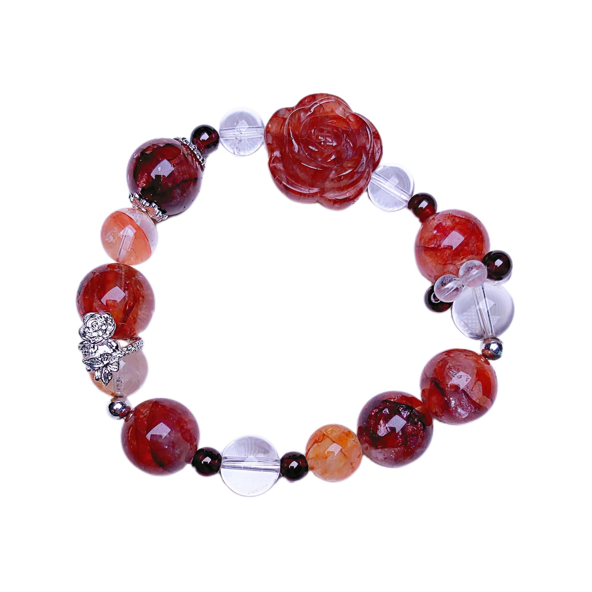 Original Design Red Gum Flower Bracelet Natural Crystal Bracelet diy Hot-Selling Bracelet High-end Bracelet for Women