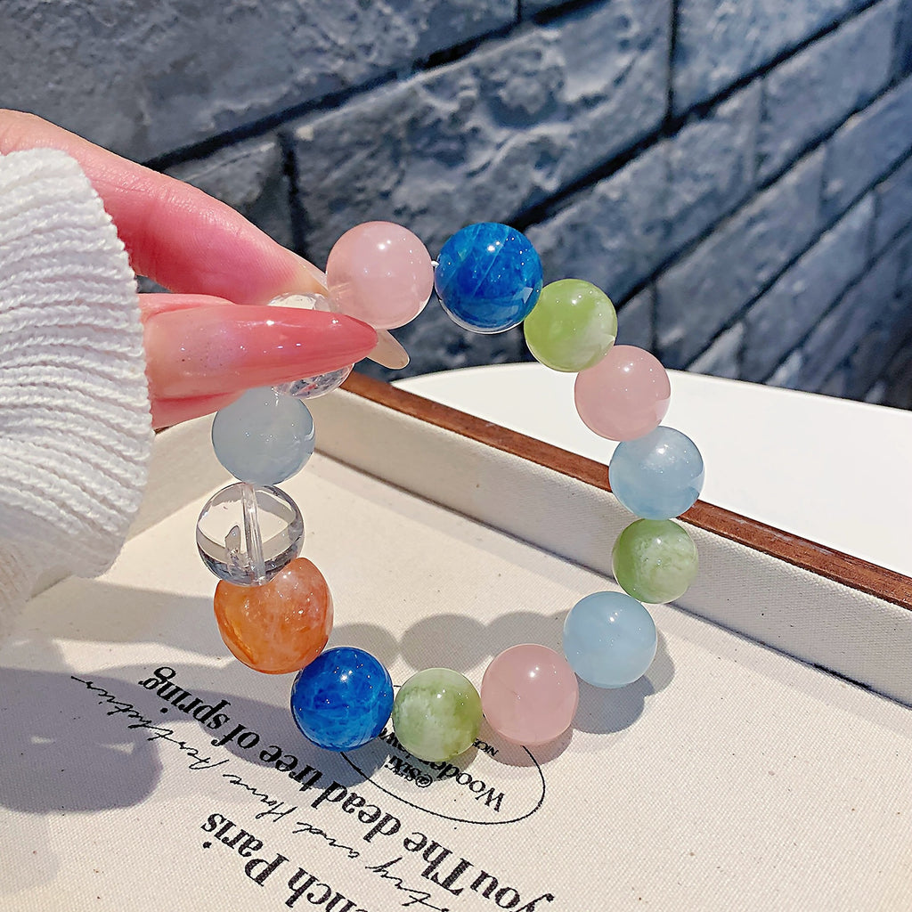 Rose Quartz Jewelry Bracelet Natural Multi-Gemstone Crystal Bracelet Popular Hand Accessory Cross-Border Exclusive Jewelry Factory Crystal Chain