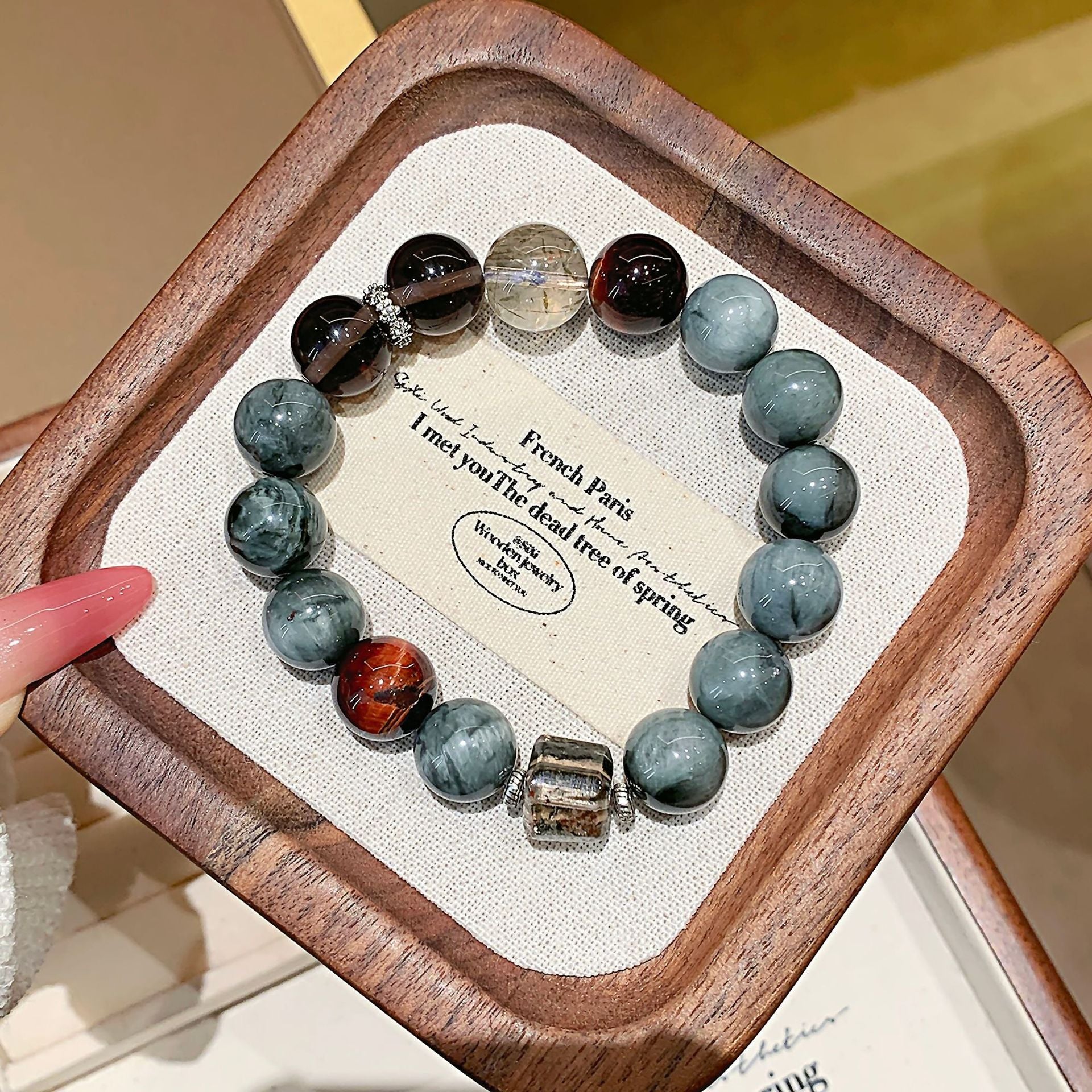 Original Design High-End Bracelet Natural Crystal Strand diy Hot-Selling Crystal Jewelry Eagle Eye Stone Crystal Bracelet