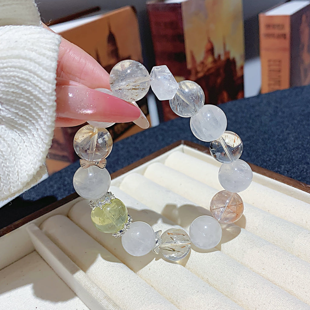White Ghost Crystal Bracelet diy Original design light luxury high-end bracelet Cross-border Hot-Selling Hand Jewelry Crystal Beads