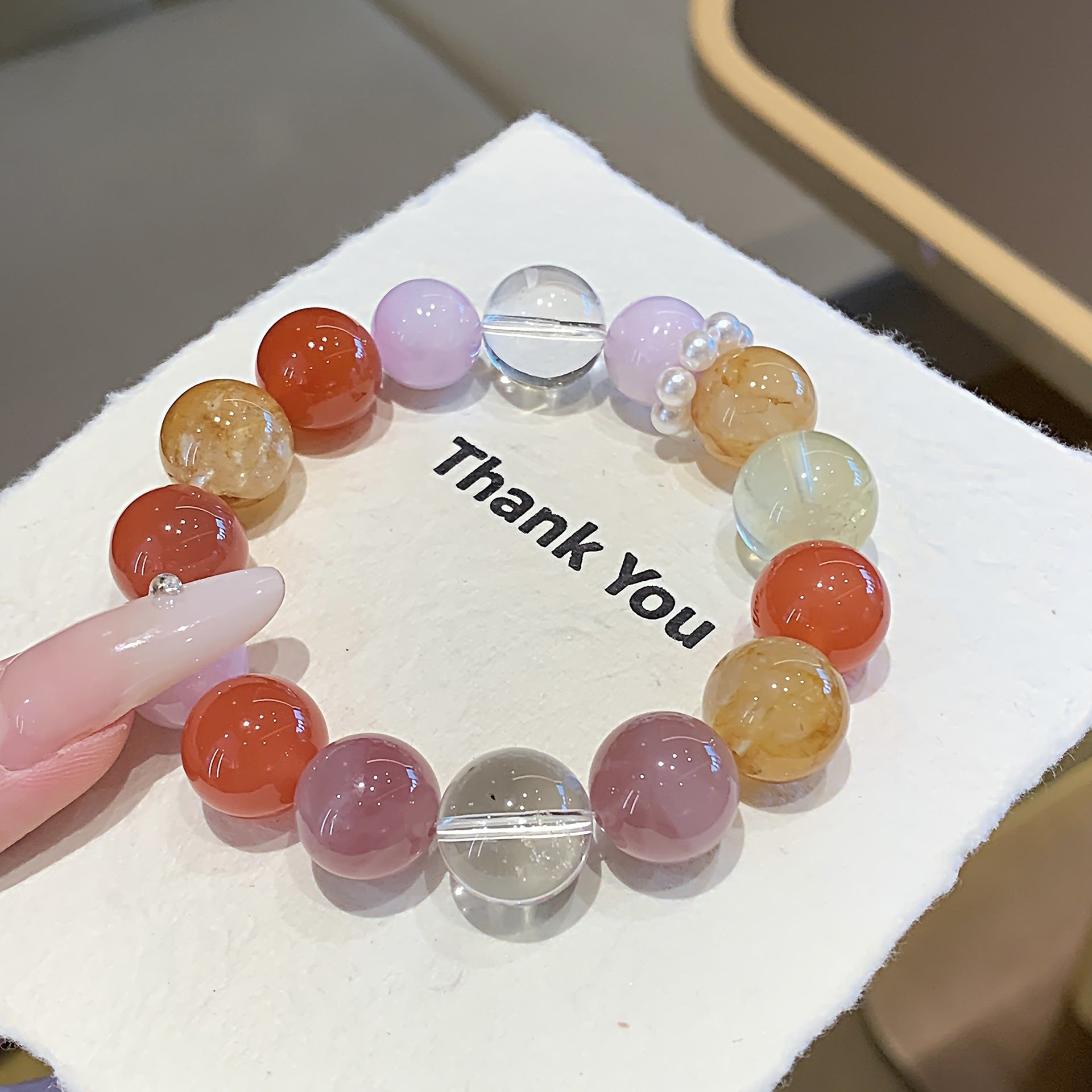 Natural Crystal Bracelet Jewelry Cross-border New Jewelry Bracelet Multi-gem Bracelet Red Agate Crystal Bracelet