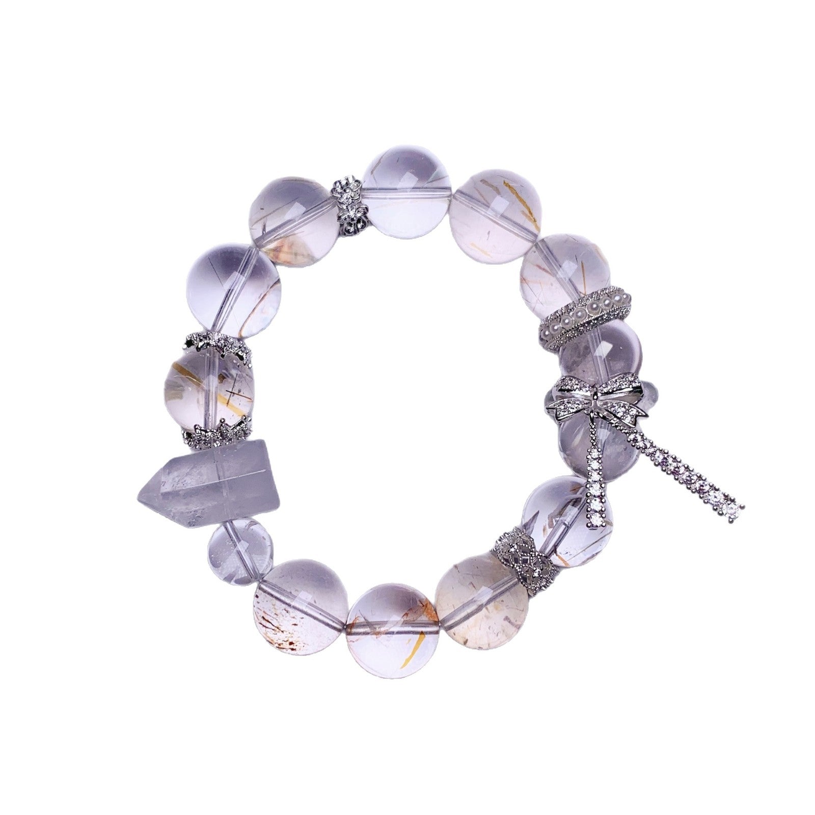 Original Design Black Gold Super Seven Bracelet Natural Crystal Bracelet Unique and Personalized Jewelry Strand Crystal Bracelet