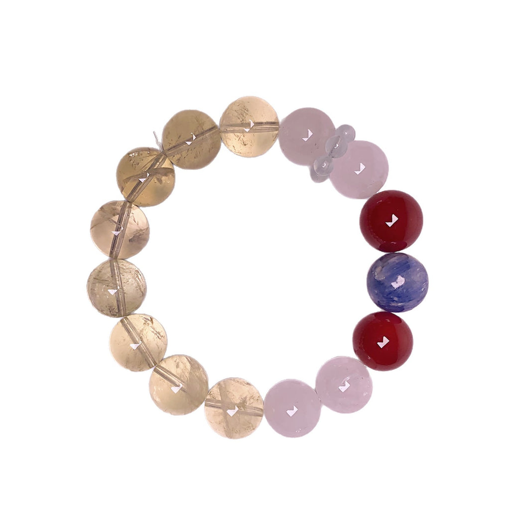 Original Multi-Treasure Natural Lemon Quartz Hand Jewelry String High-end Cool Feeling White Moonlight Bracelet Lemon Quartz Crystal Bracelet