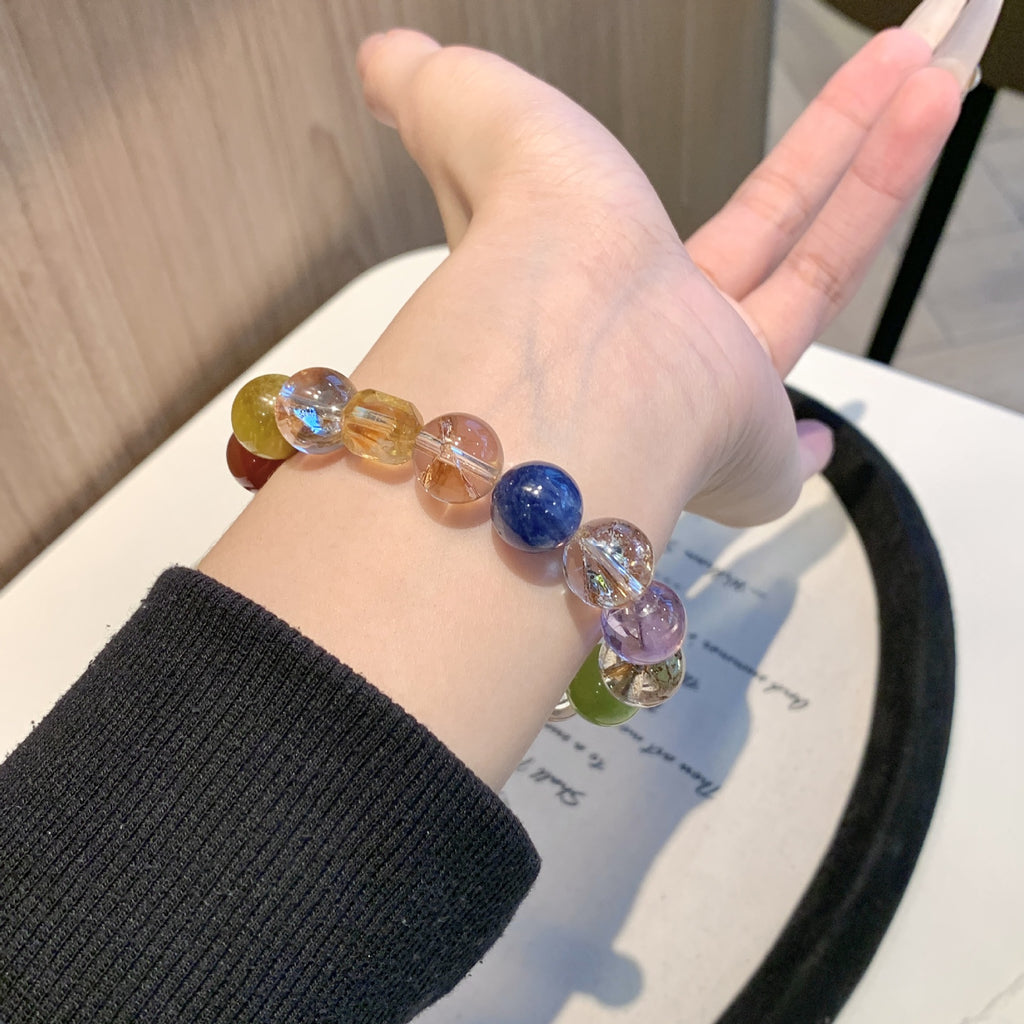 Natural Crystal Multi-Gem Bracelet Xiaohongshu Douyin Fashion Hot-Selling Original High-End Crystal Bracelet Wholesale Supply
