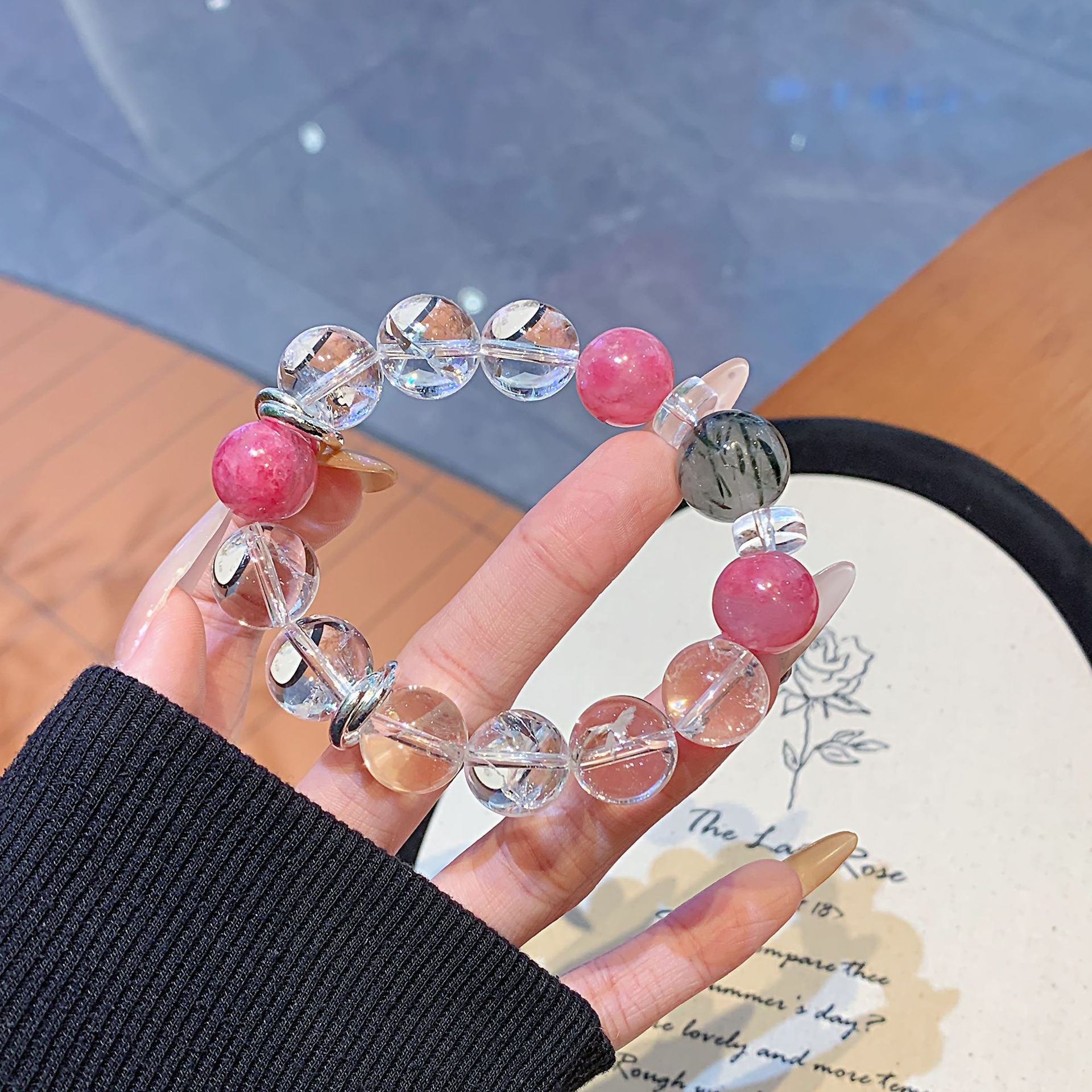 Original Natural White Acai Bracelet Duobao Bracelet Simple Design TikTok Live Source Crystal Bracelet Wholesale