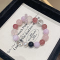 Fresh Style Multi-Color Bead Bracelet Niche Simple Design Fashion Versatile Bracelet Natural Rose Quartz Bracelet Wholesale