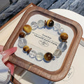 Natural Yellow Tiger Eye Crystal Bracelet Multi-bead Bracelet Fashionable High-End White Crystal Bracelet Wholesale