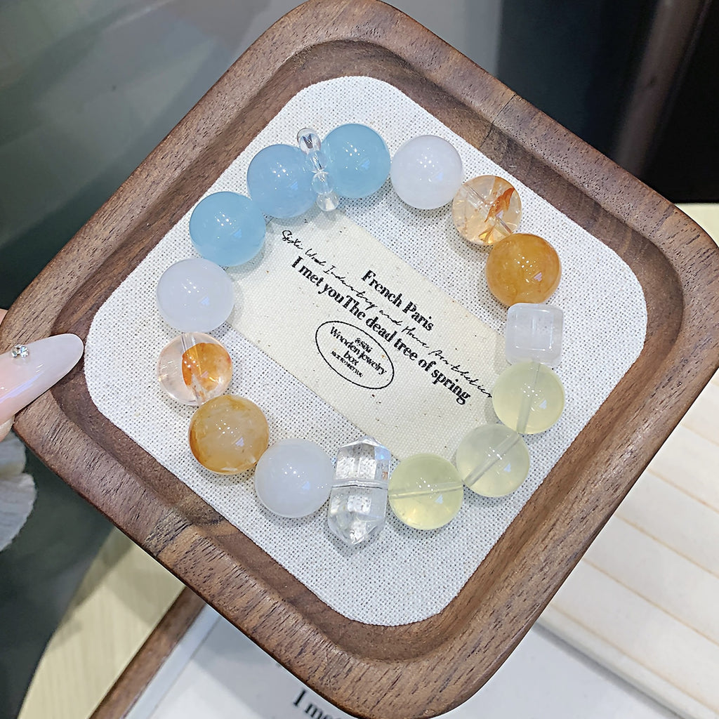 Original Design New Bracelet Duobao Series Bracelets Aquamarine Natural Crystal Bracelet diy Crystal Bracelet
