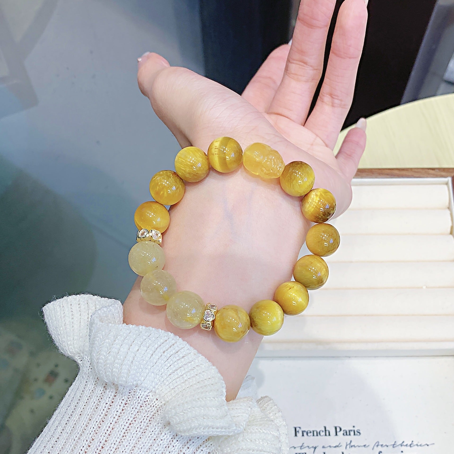 Yellow Tiger Eye Crystal Bracelet Yellow Tiger Eye Bracelet High-Quality Factory Wholesale Natural Crystal Jewelry Live Streaming Dropshipping