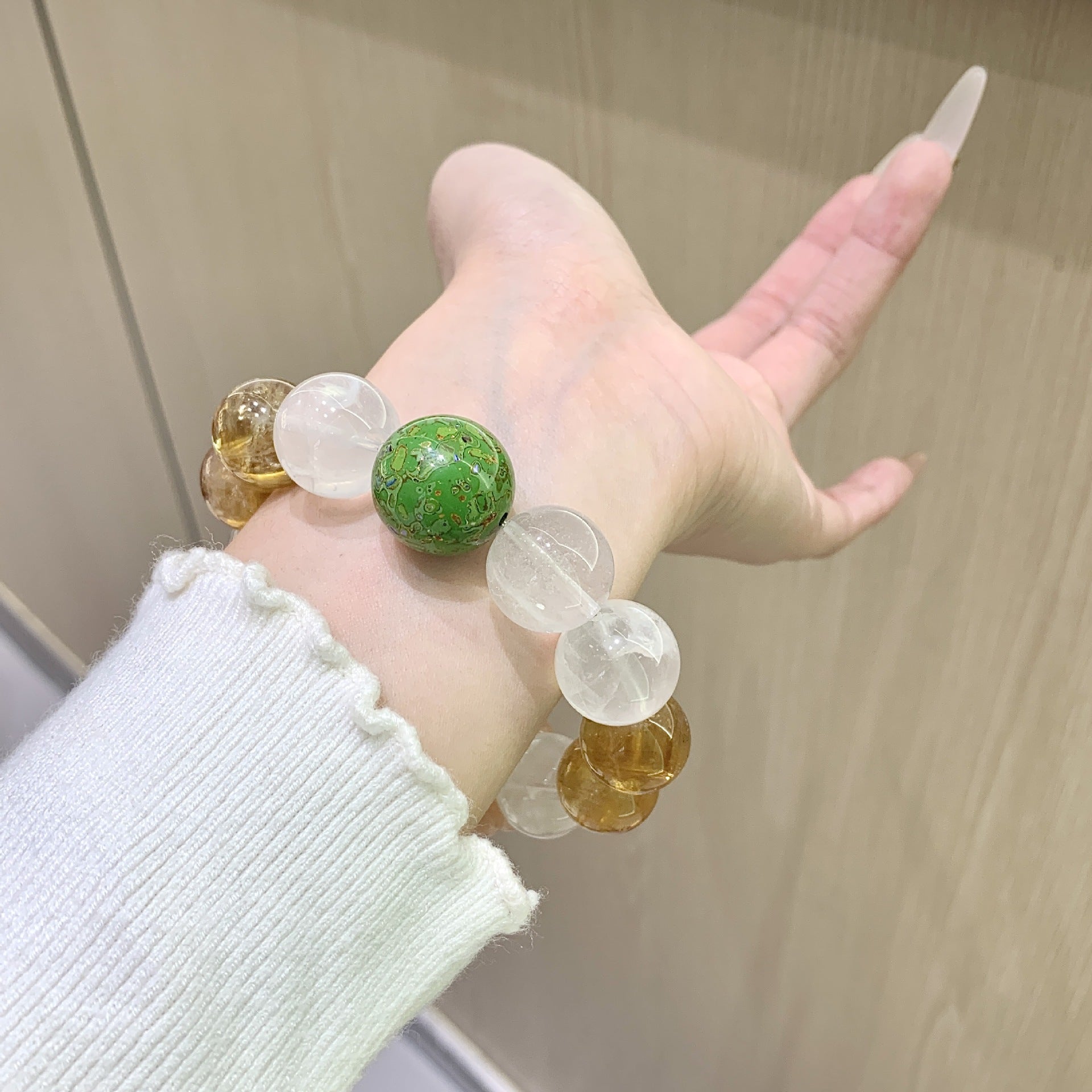 Yellow Pagoda Crystal Natural Crystal Bracelet Winter New Multi-Gemstone Crystal Bracelet Hot-Selling Hand Jewelry Crystal Bracelet